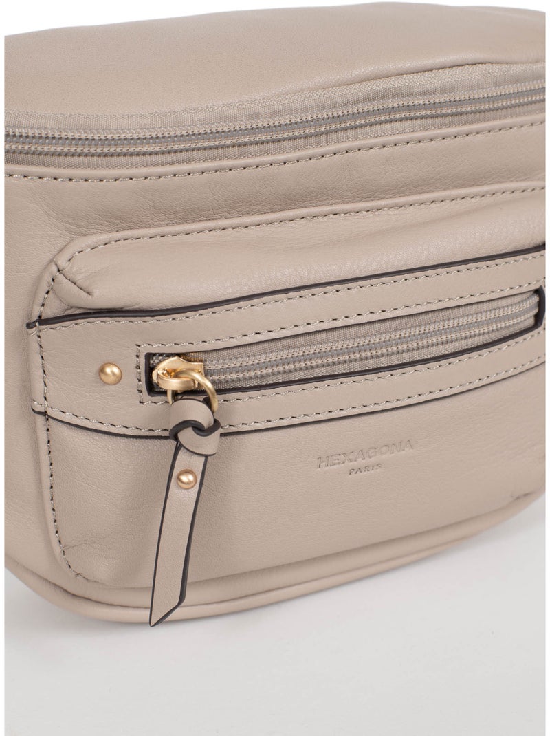 Bolso cruzado - cuero taima hexagona Gris - Kiabi