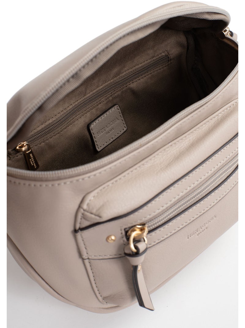 Bolso cruzado - cuero taima hexagona Gris - Kiabi