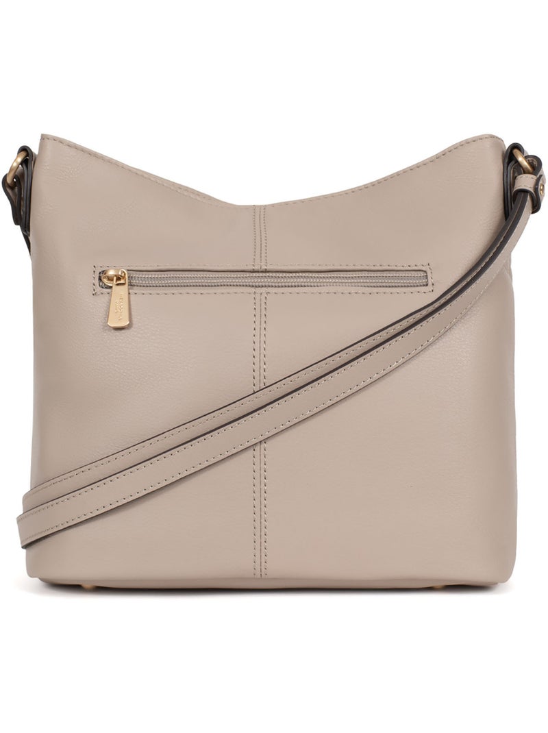 Bolso cruzado - cuero taima hexagona Gris - Kiabi