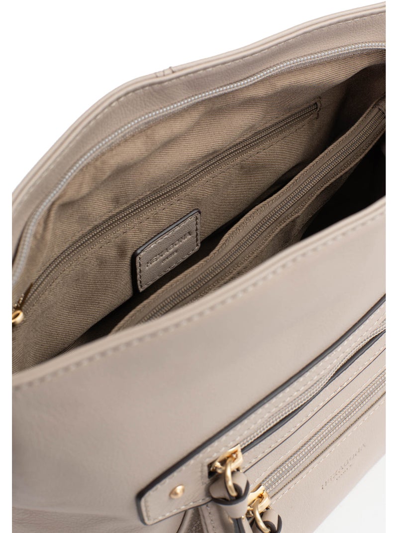 Bolso cruzado - cuero taima hexagona Gris - Kiabi