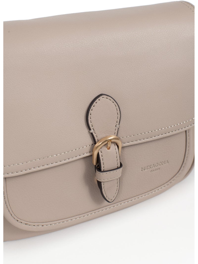 Bolso cruzado - cuero taima hexagona Gris - Kiabi