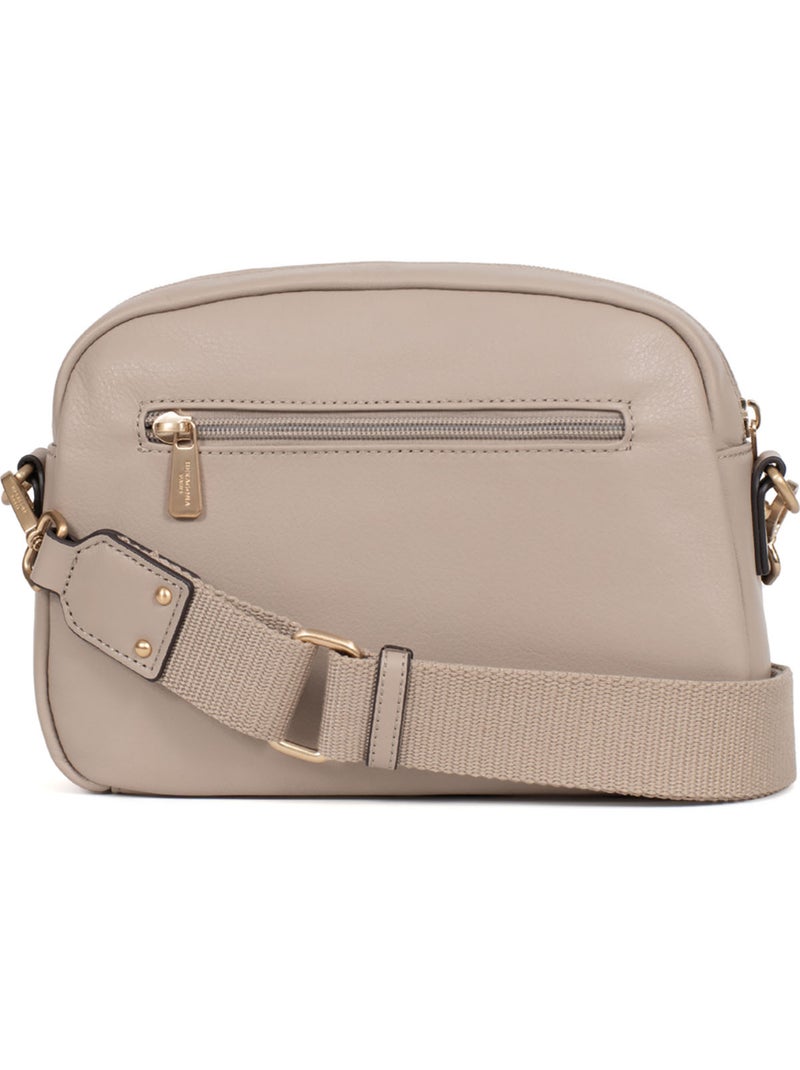 Bolso cruzado - cuero taima hexagona Gris - Kiabi
