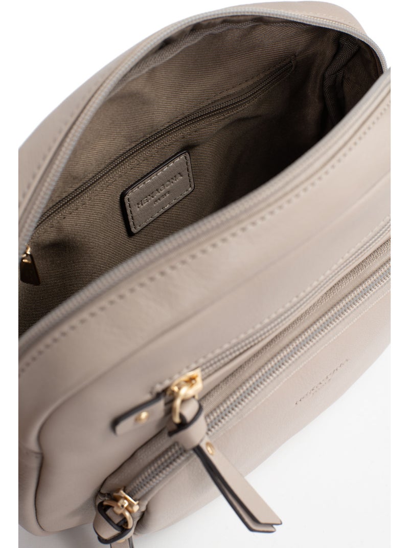 Bolso cruzado - cuero taima hexagona Gris - Kiabi