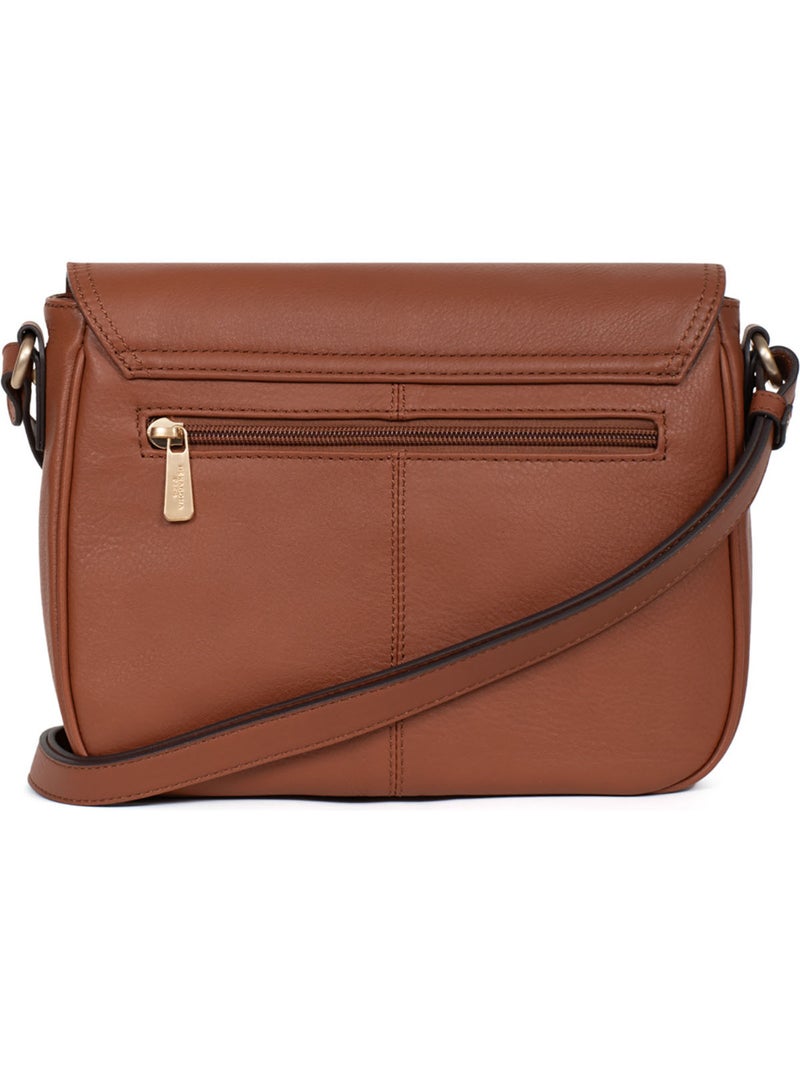 Bolso cruzado - cuero taima hexagona Marrón - Kiabi
