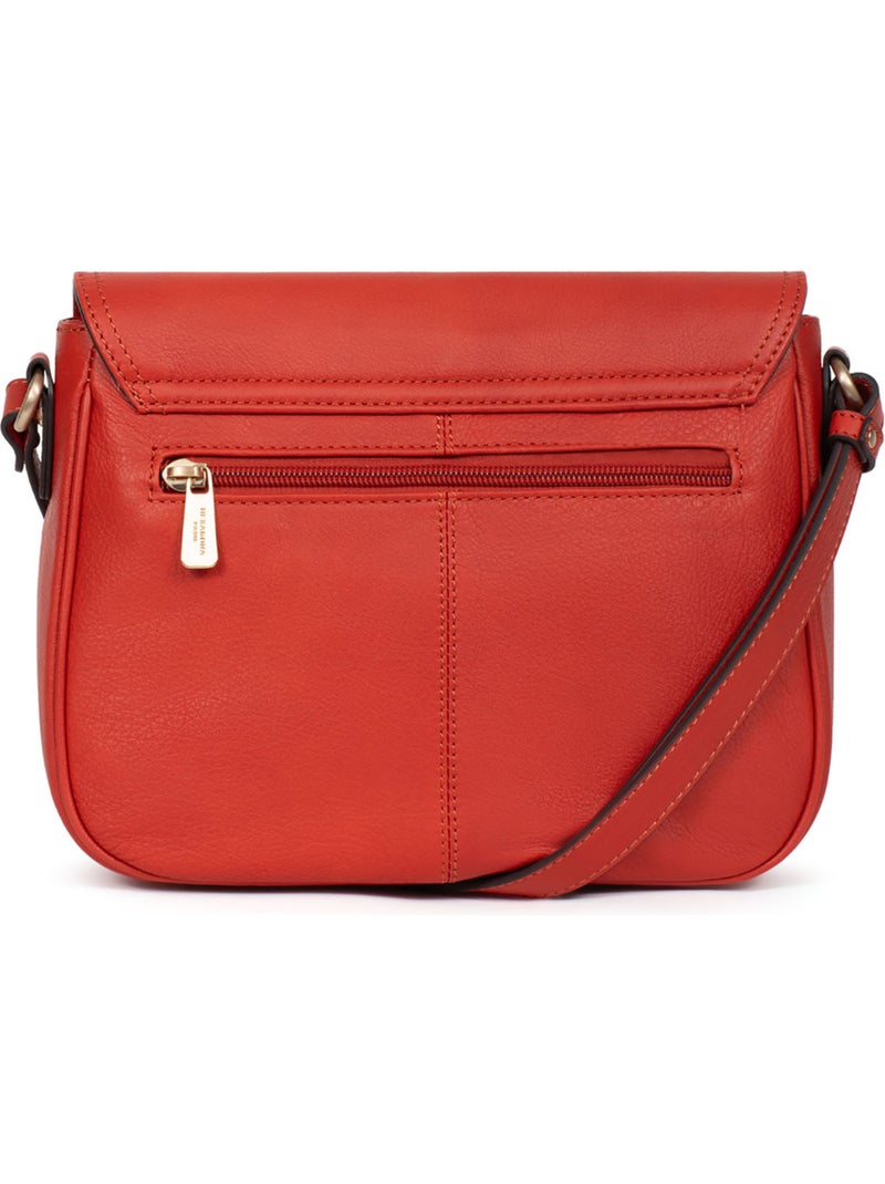 Bolso cruzado - cuero taima hexagona Naranja - Kiabi