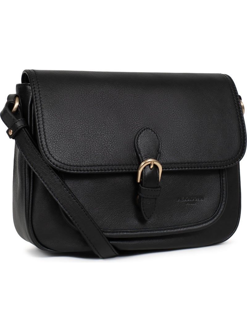 Bolso cruzado - cuero taima hexagona Negro - Kiabi