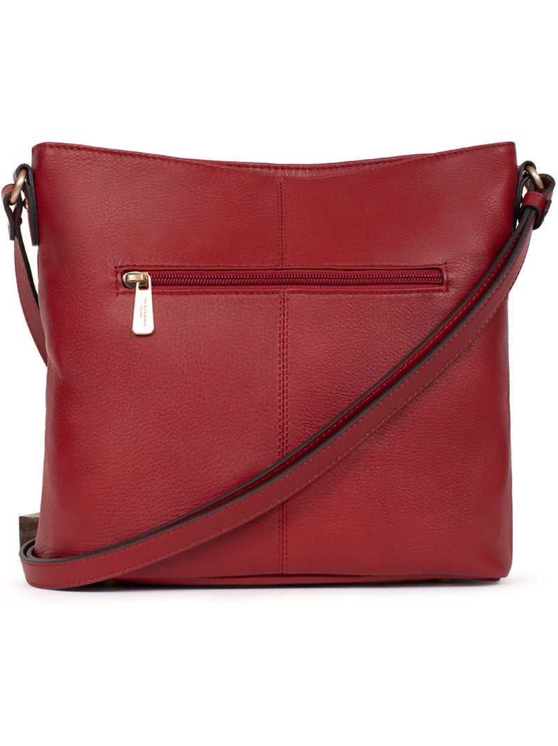 Bolso cruzado - cuero taima hexagona Rojo oscuro - Kiabi