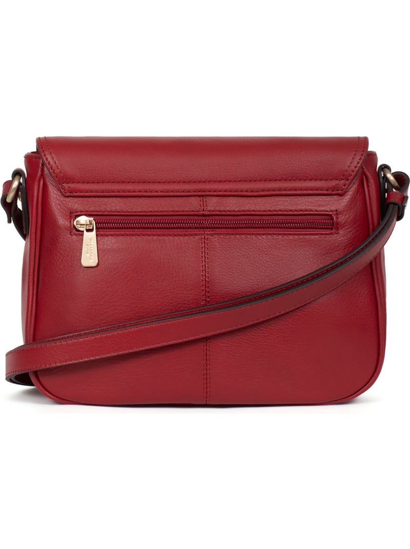 Bolso cruzado - cuero taima hexagona Rojo oscuro - Kiabi