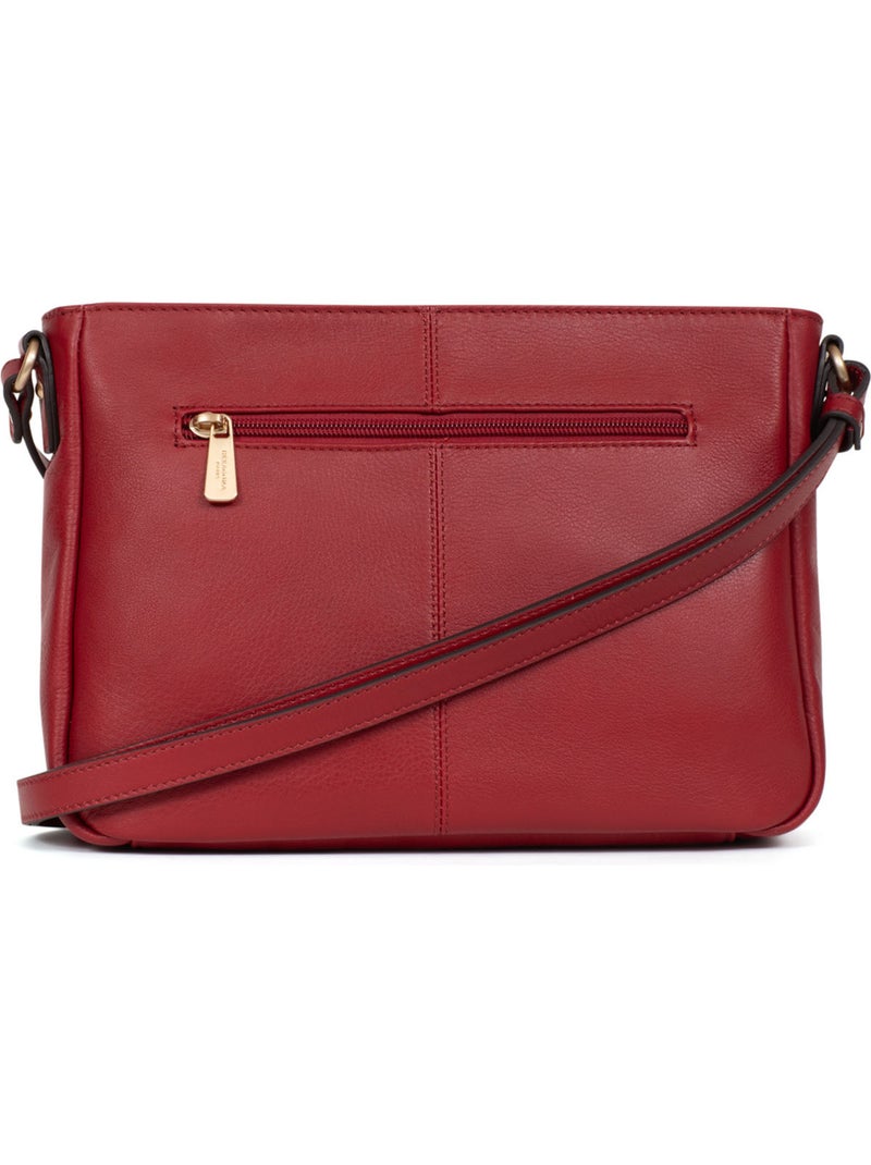 Bolso cruzado - cuero taima hexagona Rojo oscuro - Kiabi