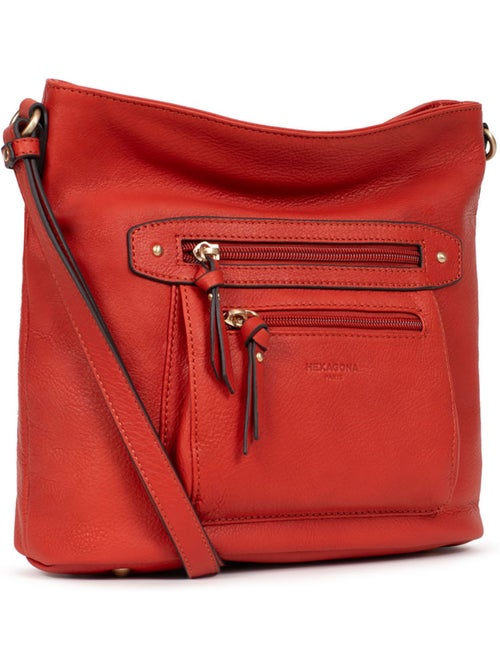 Bolso cruzado - Cuero TAIMA - Kiabi