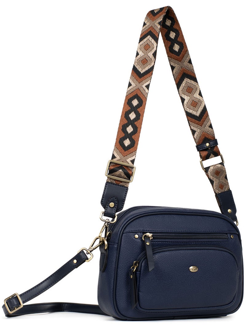 Bolso cruzado ronda hexagona Azul marino - Kiabi