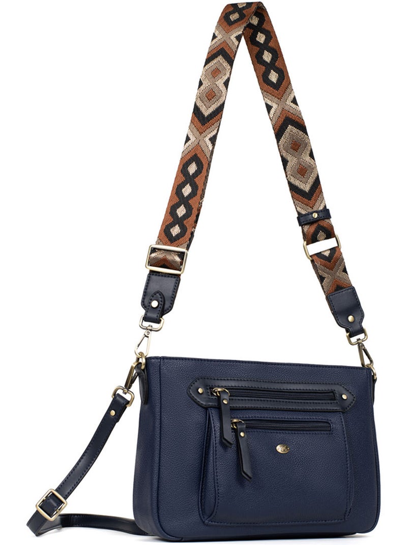 Bolso cruzado ronda hexagona Azul marino - Kiabi