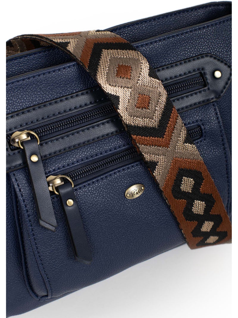 Bolso cruzado ronda hexagona Azul marino - Kiabi