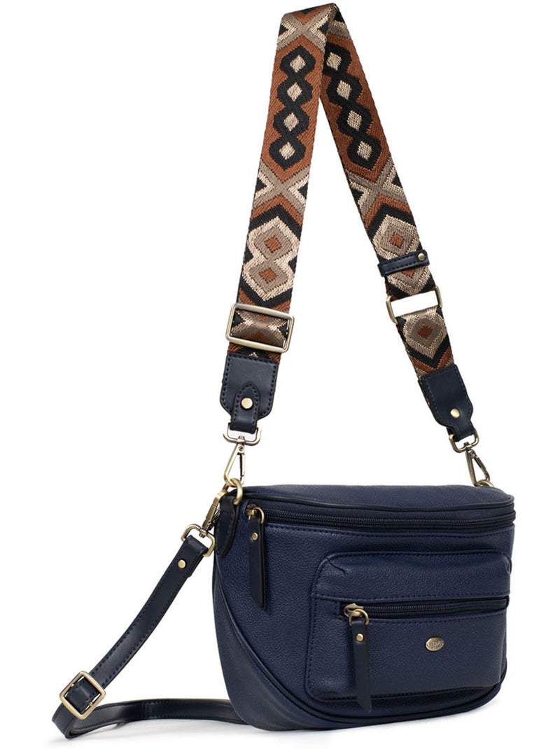 Bolso cruzado ronda hexagona Azul marino - Kiabi