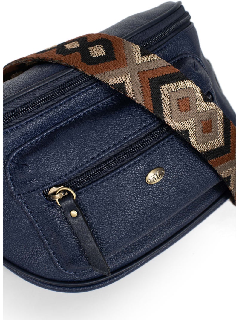Bolso cruzado ronda hexagona Azul marino - Kiabi