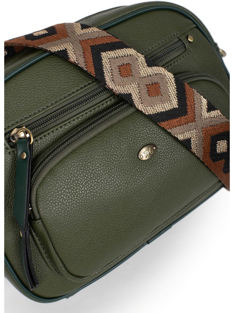 Bolso cruzado ronda hexagona Caqui - Kiabi