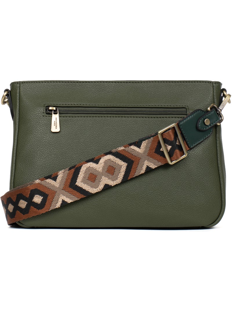 Bolso cruzado ronda hexagona Caqui - Kiabi