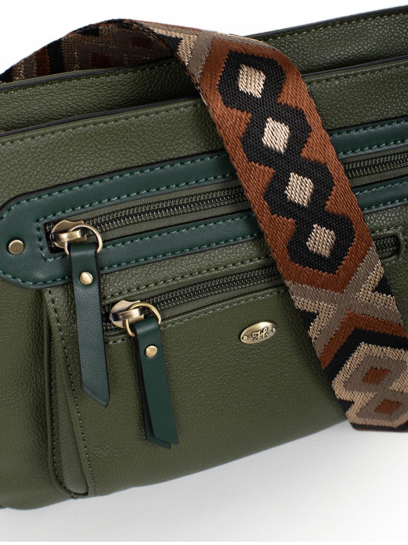 Bolso cruzado ronda hexagona Caqui - Kiabi