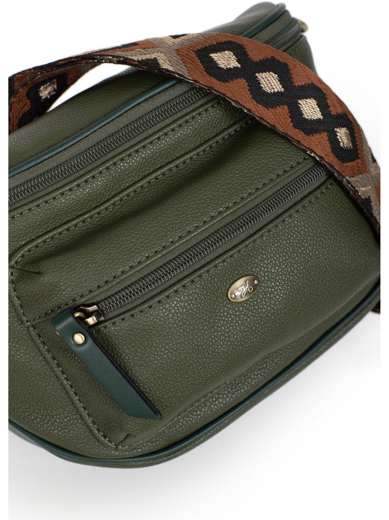 Bolso cruzado ronda hexagona Caqui - Kiabi