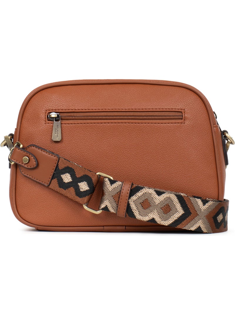 Bolso cruzado ronda hexagona Cognac - Kiabi
