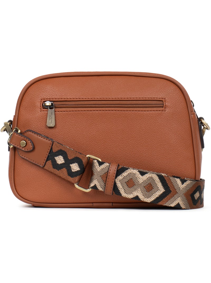 Bolso cruzado ronda hexagona Cognac - Kiabi