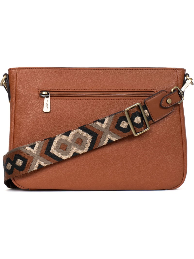 Bolso cruzado ronda hexagona Cognac - Kiabi