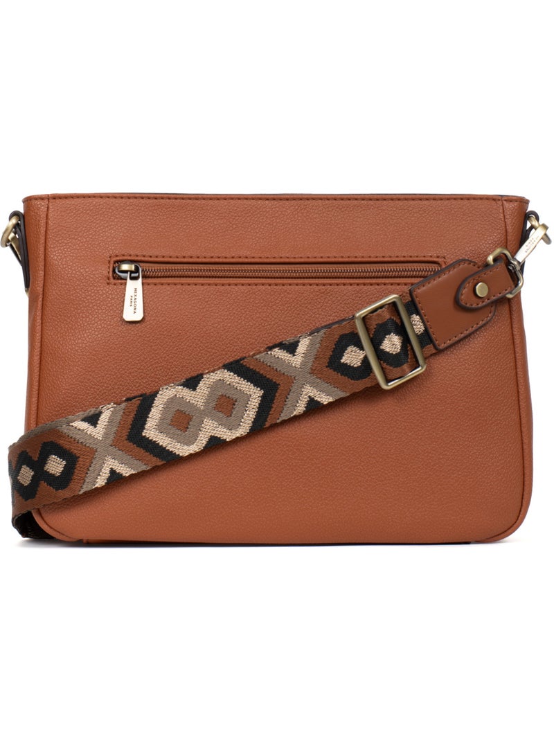 Bolso cruzado ronda hexagona Cognac - Kiabi