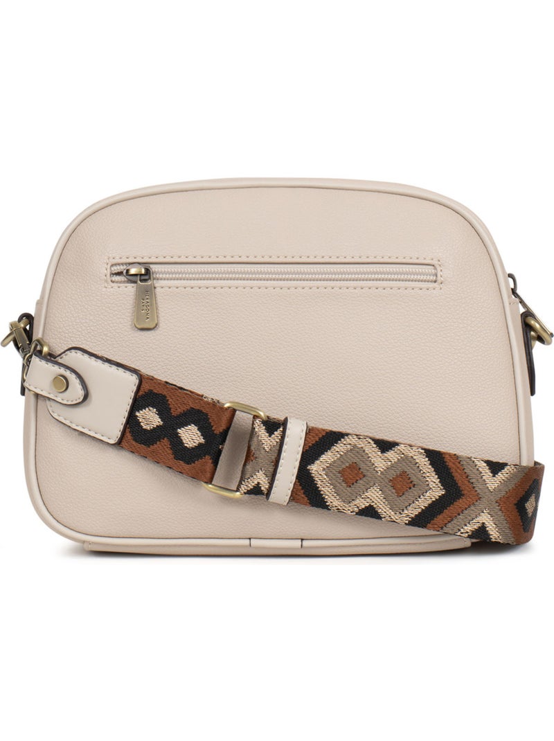 Bolso cruzado ronda hexagona Marfil - Kiabi