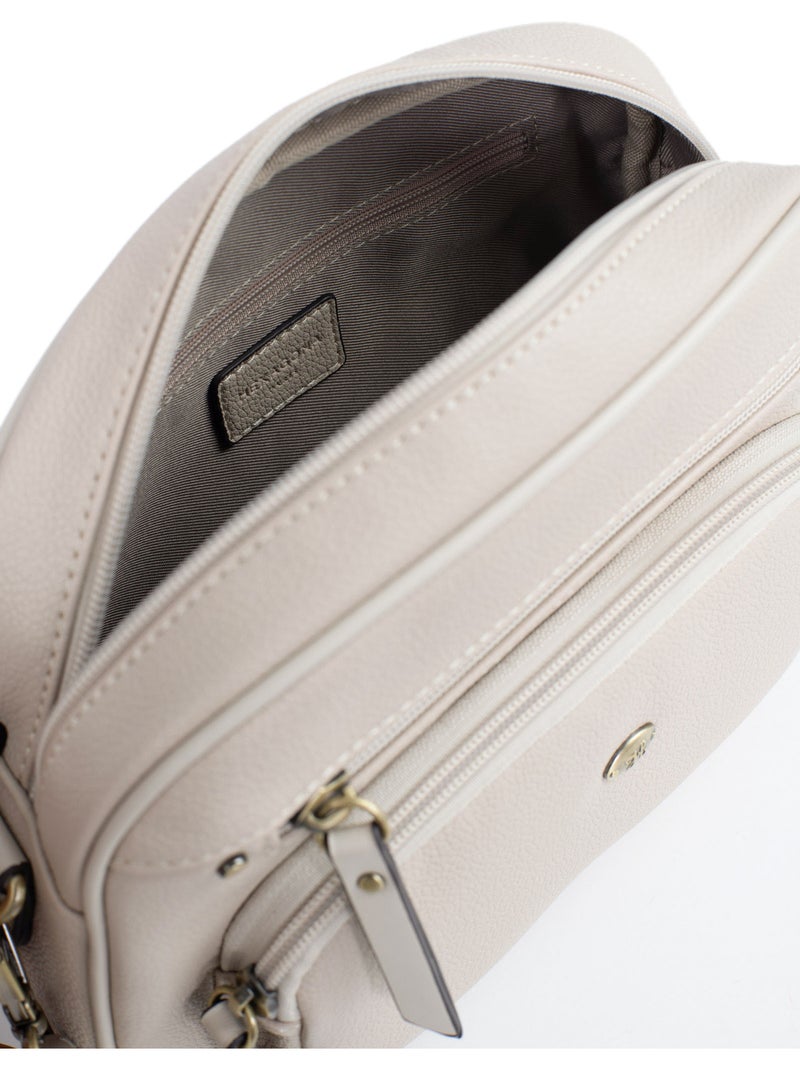 Bolso cruzado ronda hexagona Marfil - Kiabi