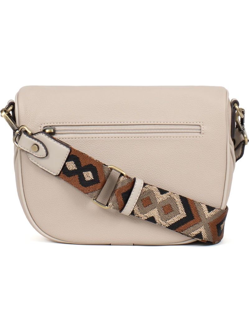 Bolso cruzado ronda hexagona Marfil - Kiabi