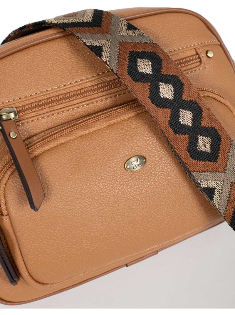 Bolso cruzado ronda hexagona Marrón claro - Kiabi