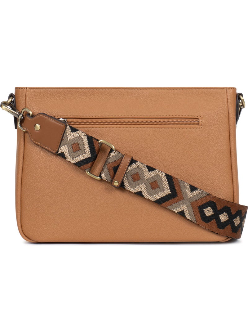 Bolso cruzado ronda hexagona Marrón claro - Kiabi