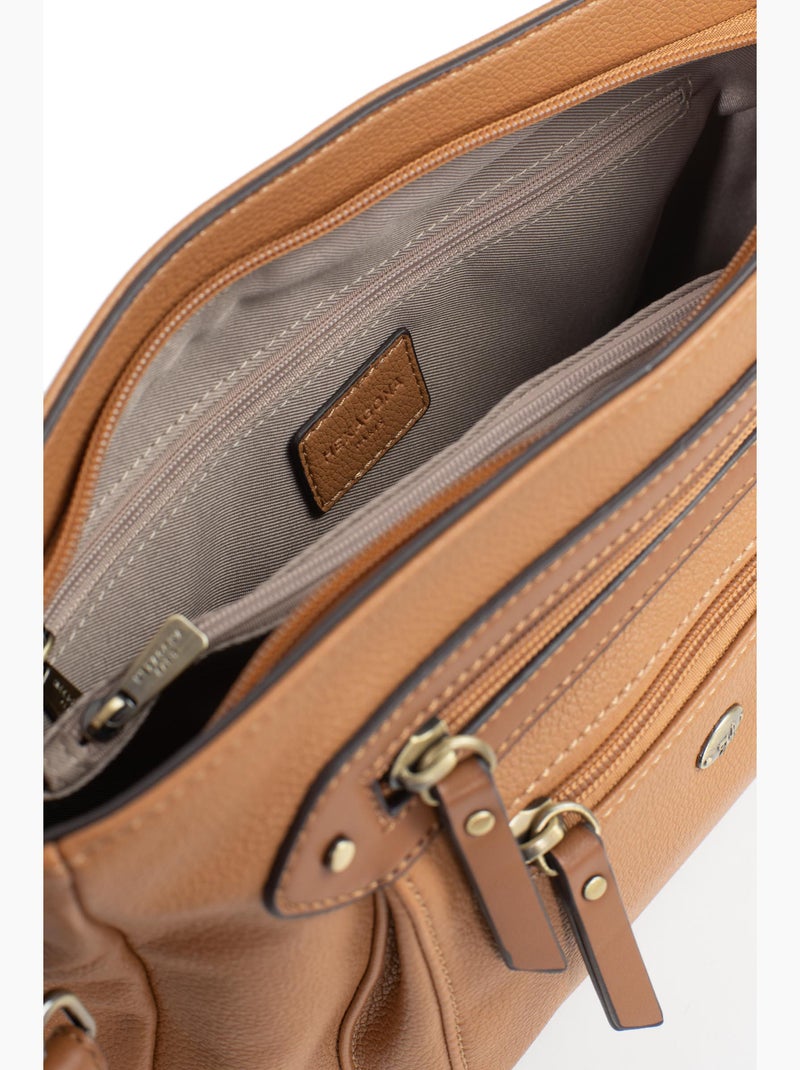 Bolso cruzado ronda hexagona Marrón claro - Kiabi