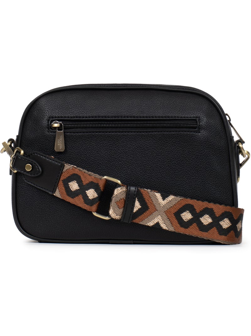 Bolso cruzado ronda hexagona Negro - Kiabi