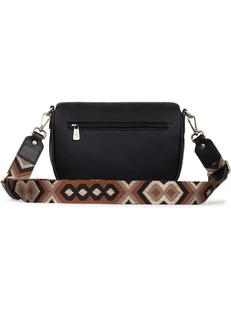 Bolso cruzado ronda hexagona Negro - Kiabi