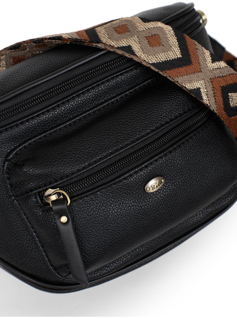 Bolso cruzado ronda hexagona Negro - Kiabi