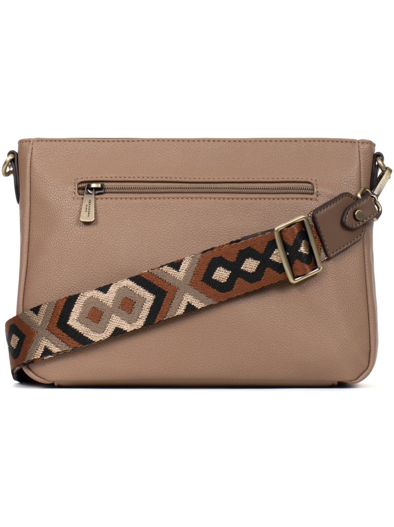 Bolso cruzado ronda hexagona Taupe - Kiabi