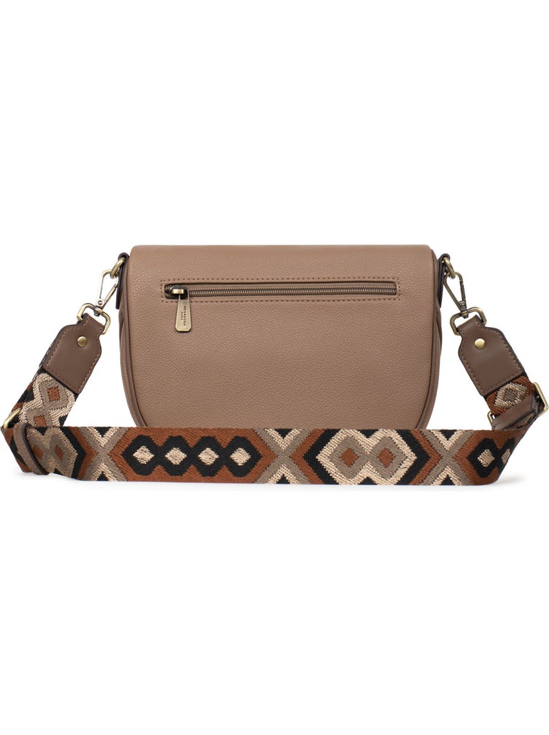 Bolso cruzado ronda hexagona Taupe - Kiabi