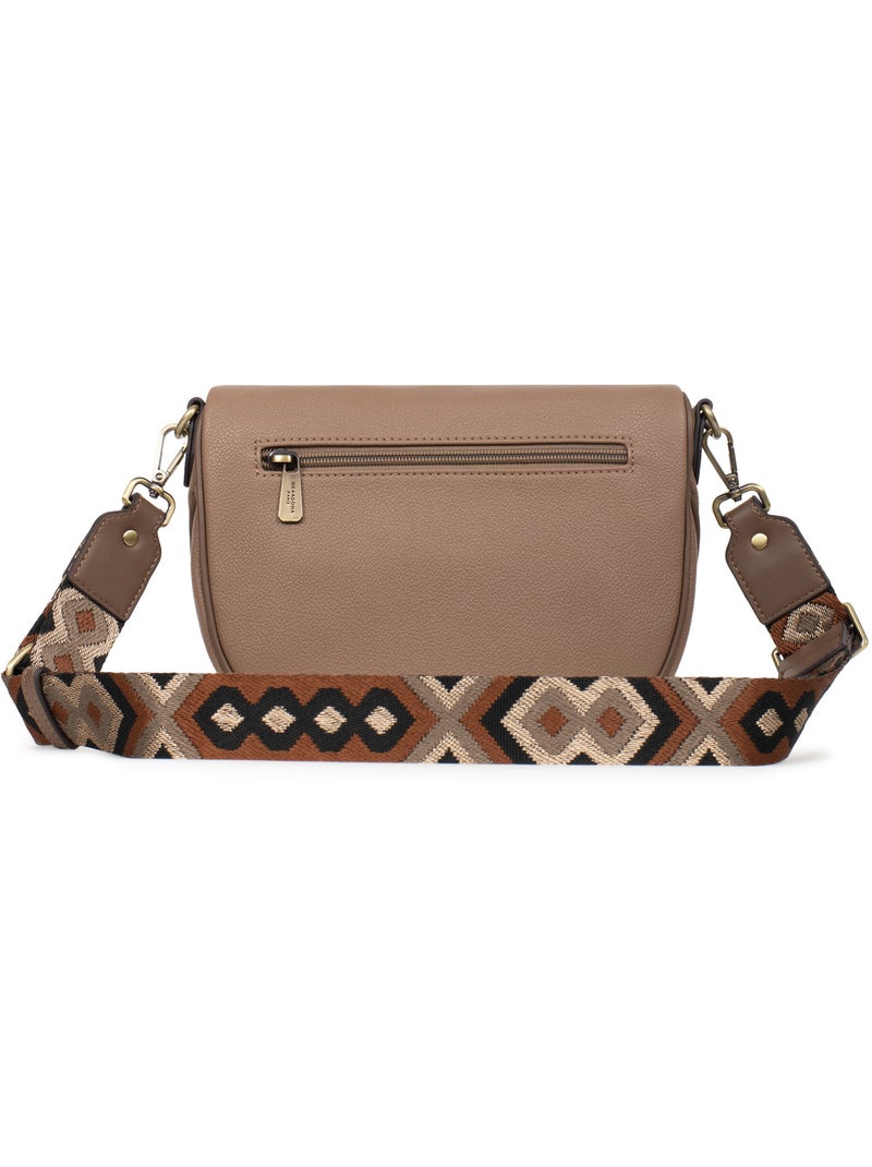 Bolso cruzado ronda hexagona Taupe - Kiabi