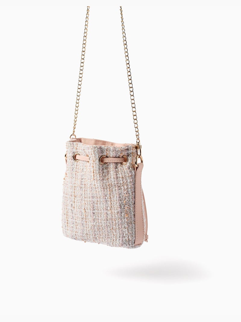 Bolso cubo de tweed Rosa claro - Kiabi