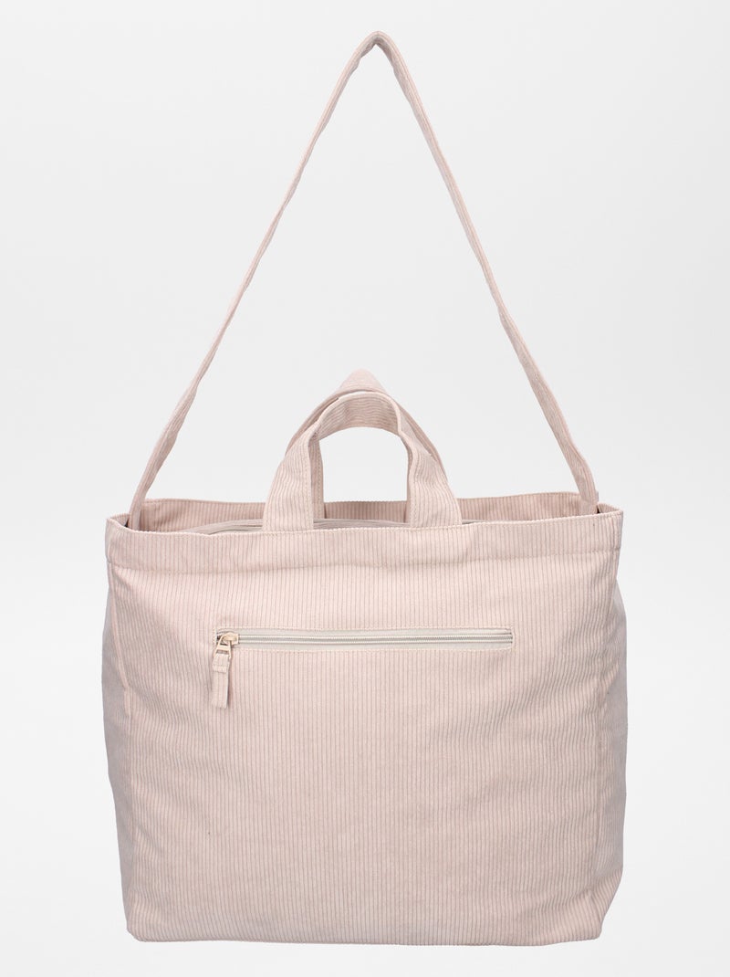 Bolso de canalé + cambiador portátil BEIGE - Kiabi