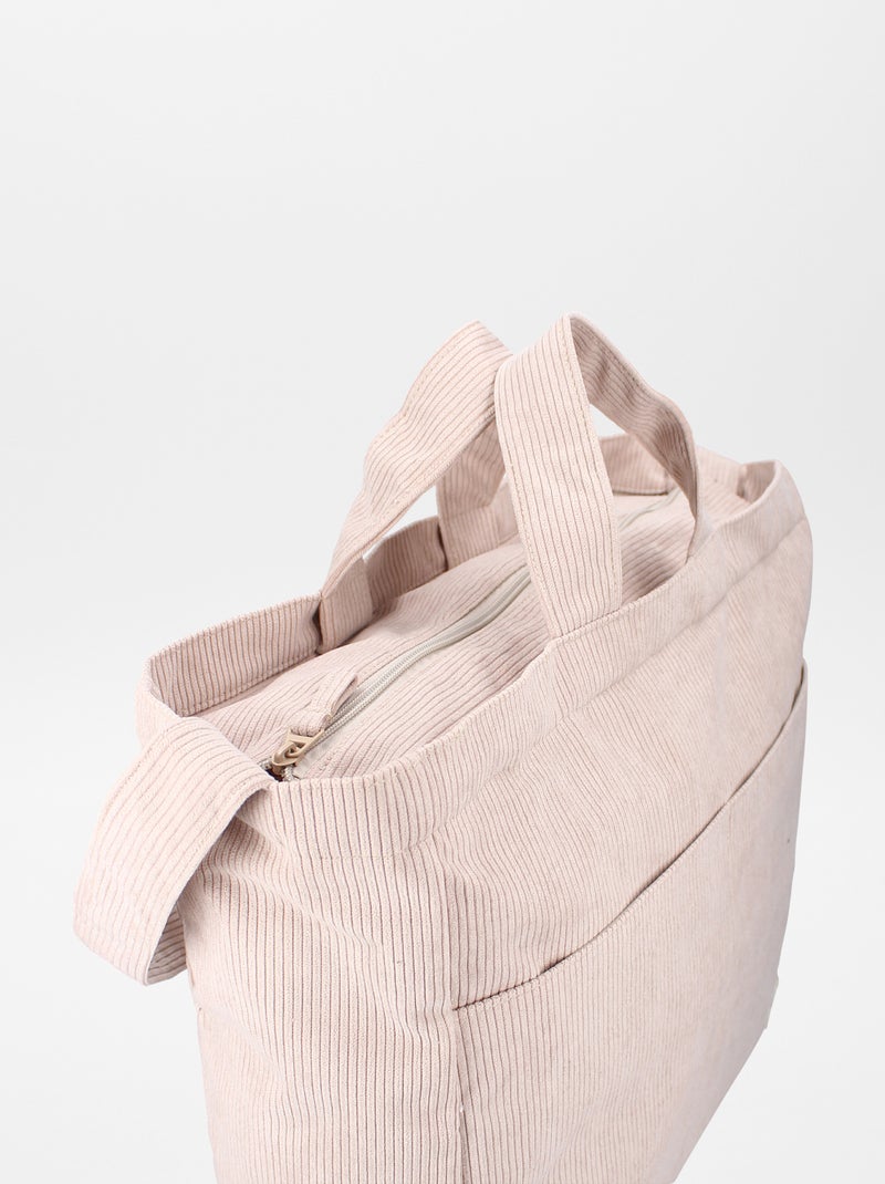 Bolso de canalé + cambiador portátil BEIGE - Kiabi