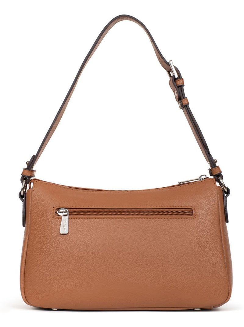 Bolso de hombro 1 asa - cuero mirabelle hexagona Marrón claro - Kiabi