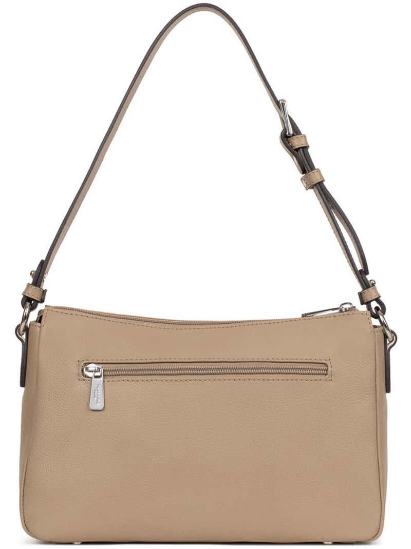 Bolso de hombro 1 asa - cuero mirabelle hexagona Marrón glaseado - Kiabi