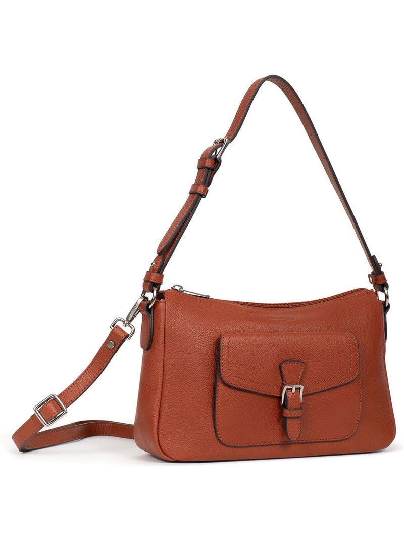 Bolso de hombro 1 asa - cuero mirabelle hexagona Marrón - Kiabi