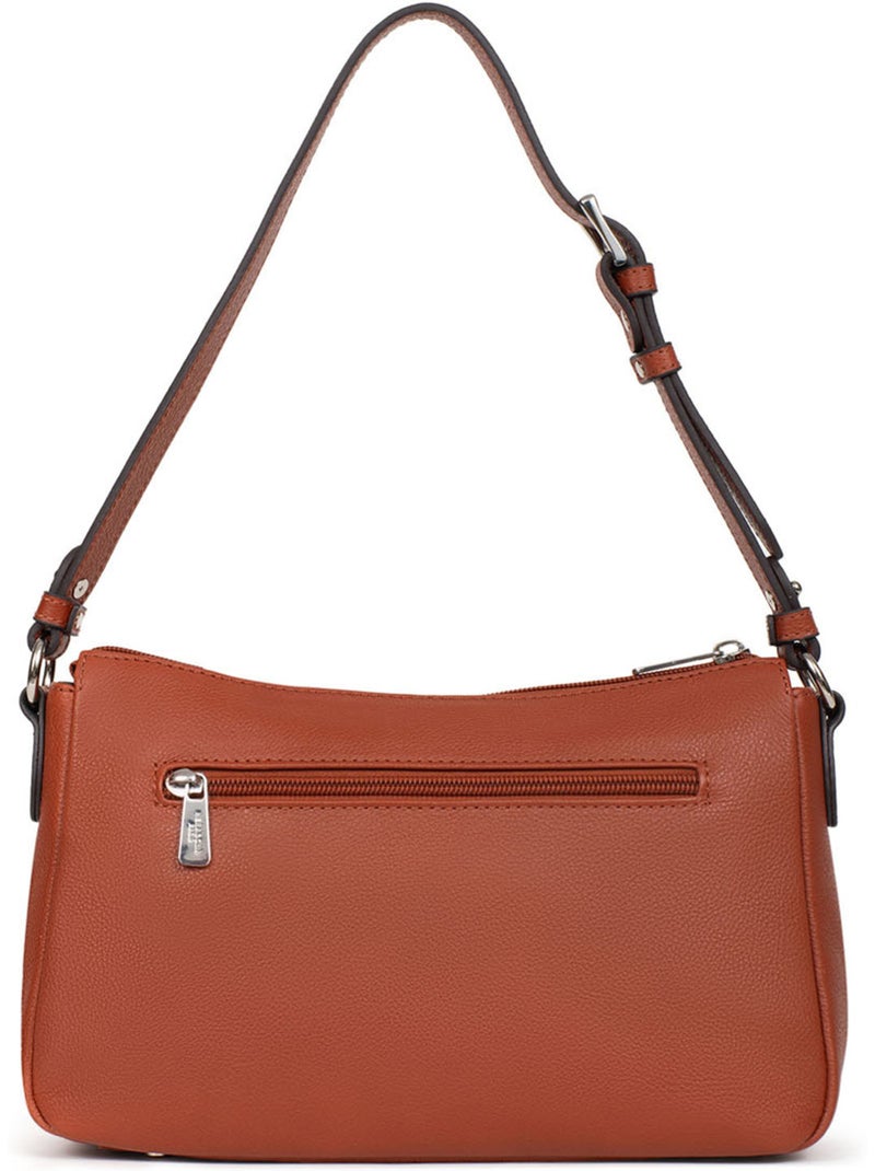 Bolso de hombro 1 asa - cuero mirabelle hexagona Marrón - Kiabi