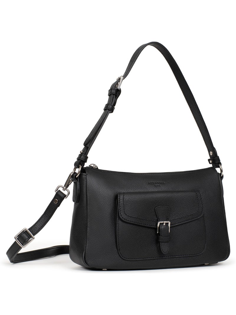 Bolso de hombro 1 asa - cuero mirabelle hexagona Negro - Kiabi
