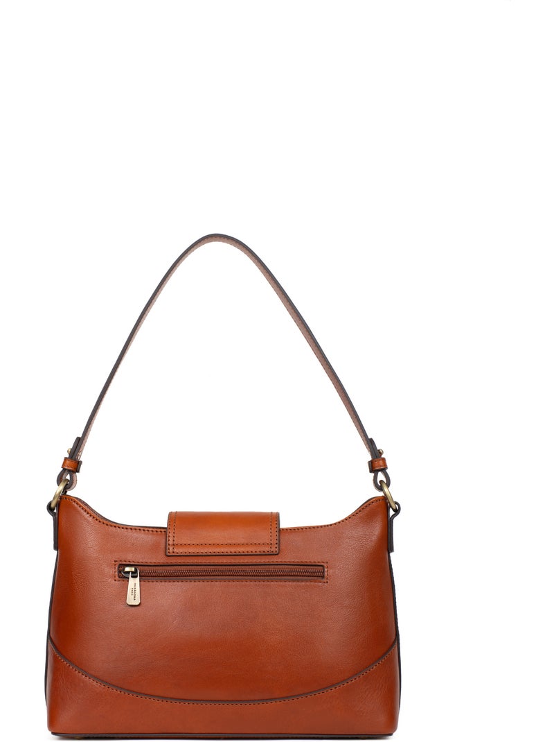 Bolso de hombro 1 asa - cuero ondine hexagona Cognac - Kiabi