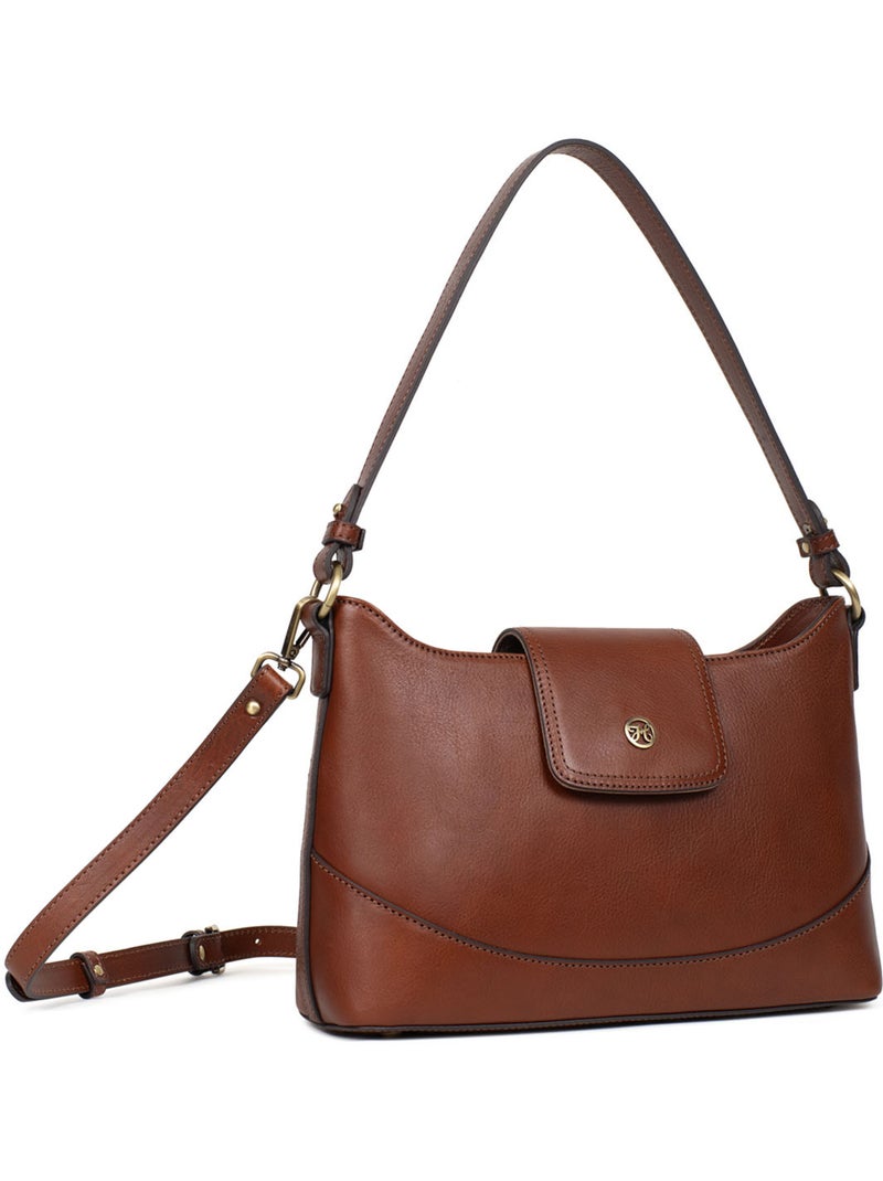 Bolso de hombro 1 asa - cuero ondine hexagona Marrón - Kiabi