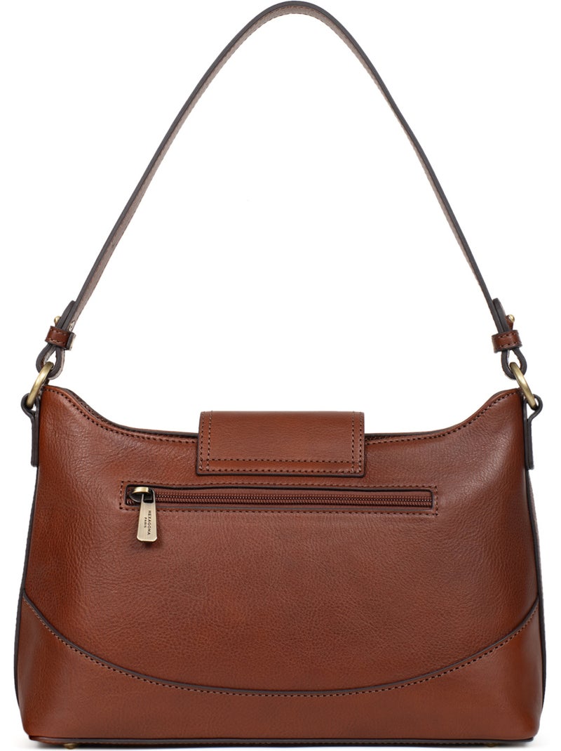 Bolso de hombro 1 asa - cuero ondine hexagona Marrón - Kiabi